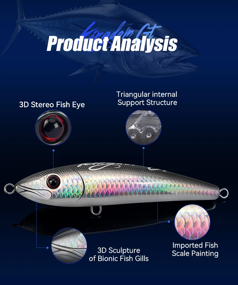 YOOFISH GT Schwimmende Bleistiftköder 180 mm 200 mm 78 g 115 g Topwater-Angelköder Künstliche harte Köder GT Salzwasser-Meeresangelköder – Detail 3