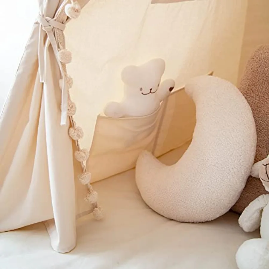 Tipi Tent voor met Gewatteerde Mat Opvouwbare Tone Speeltenten voor Meisje en Jongen Canvas Tepee Speelhuisje voor Kind Binnen Buiten