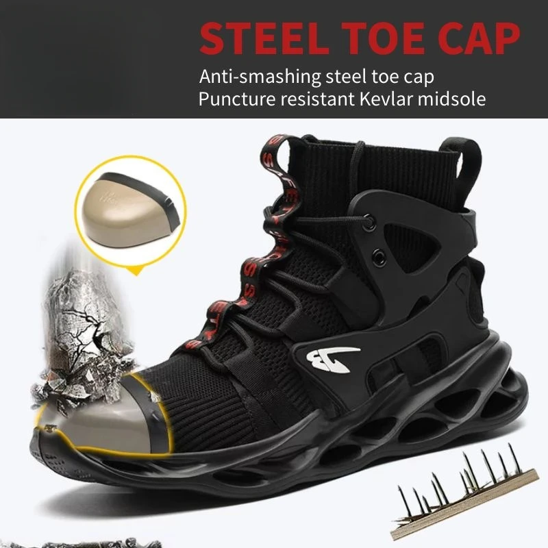 

Men's Anti Smashing and Anti Piercing Steel Toe High Top Work Shoes Are Shipped As A Replacement