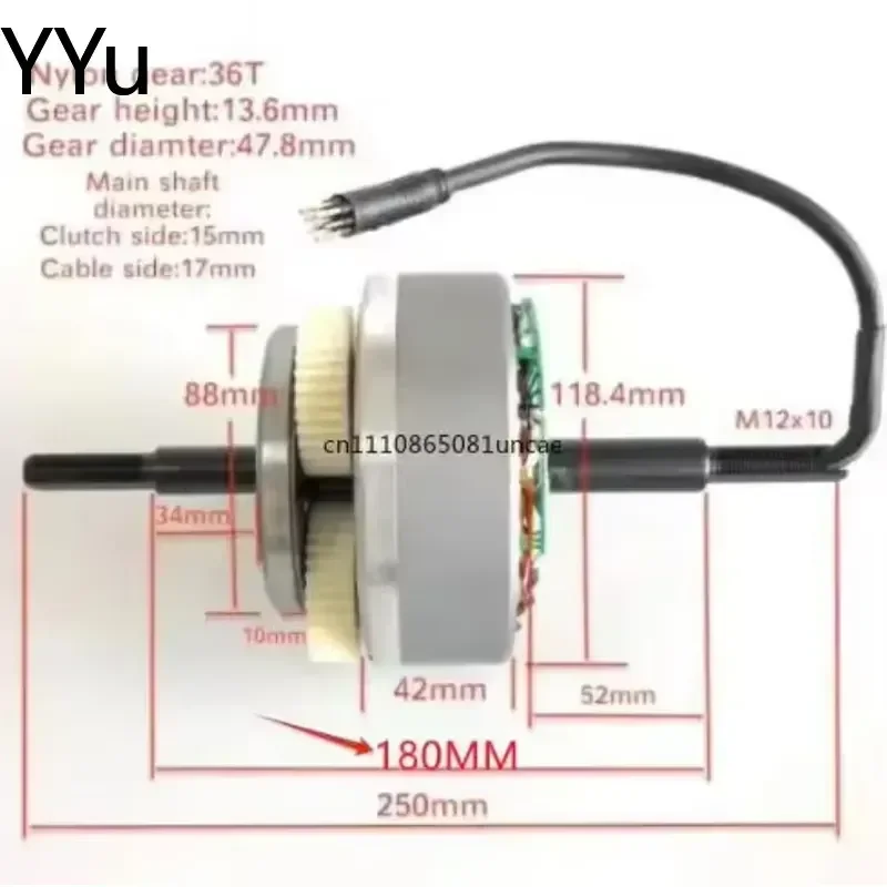 custom for 36V 48V 52V 60V 500W 750W 1000W Electric Bicycle Gear Motor Core E Bike Hub Motor Replacement Parts Accessories