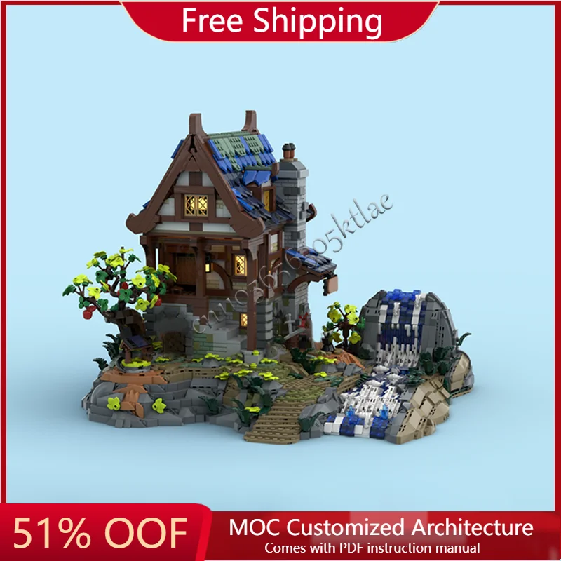 

2894 PCS Street View Series MOC Medieval Architecture Creative Building Block Models Children's Festival Gifts Educational Toys