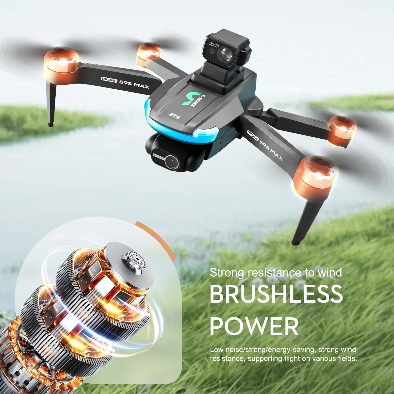 NEW S9S MAX MINI Drone 4K 2-Axis PTZ HD Dual Camera Laser Obstacle Avoidance Brushless Motor GPS 5G WIFI RC FPV Quadcopter Toys