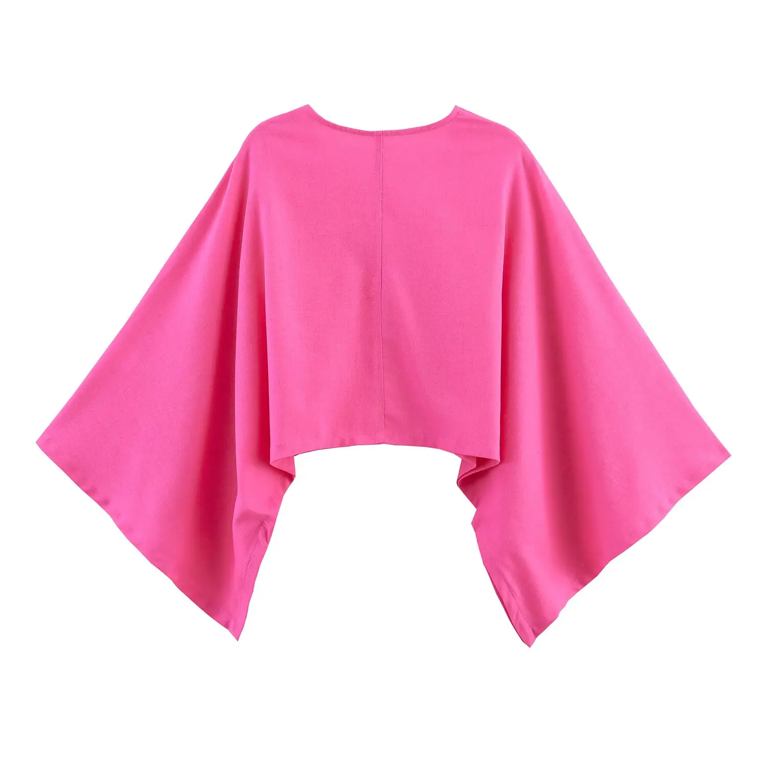 MYST & ZA2025 novedad de verano, camisa informal de manga larga con cuello en V y pantalones de pierna ancha con temperamento minimalista a la moda para mujer