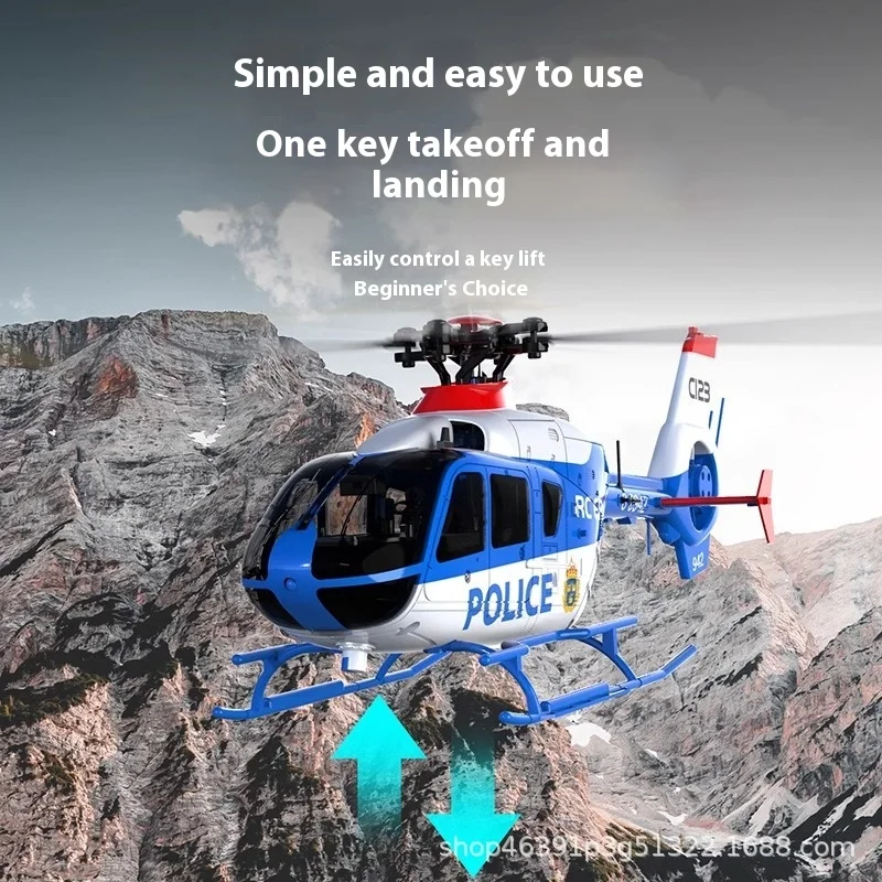 Rc Era รีโมทคอนโทรลเฮลิคอปเตอร์ C123 Brushless Roll ย้อนกลับ 6-Way Single-Paddle Bypass Ec-135 รุ่น 3d Optical Flow ของเล่น
