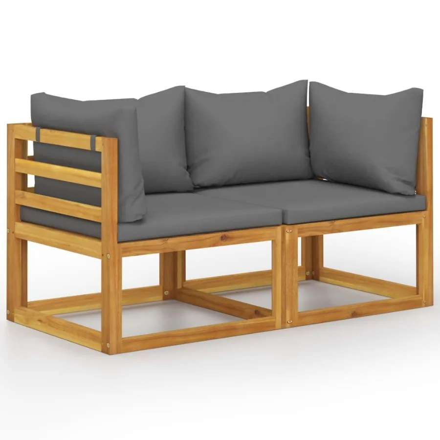 

2seater Patio Bench with Dark Gray Cushions