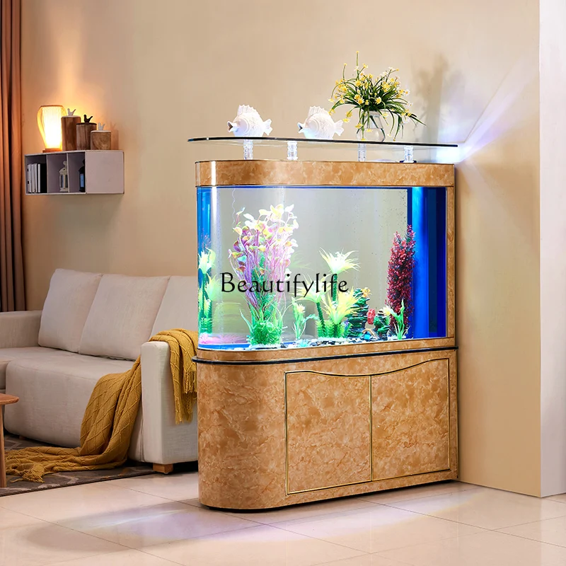 Living Room Home Large and Medium Glass Aquarium Ecological Change Water Bottom Filter Fish Tank