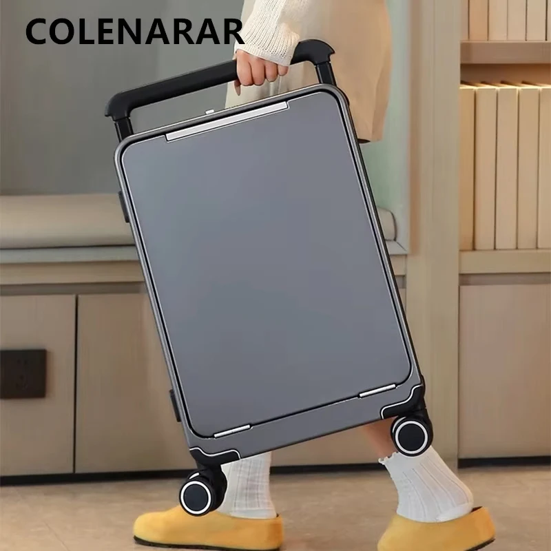 COLENARA Suitcase Front Opening Boarding Box Men's Multifunctional Trolley Case 20