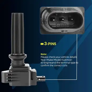 4件組 UF670 點火線圈組和火星塞,適用於福特 Focus、Fusion、Explorer、Edge、Escape、Mustang、EcoSport、Taurus 2012-2020 8 最佳銷售 福特翼搏 - №1