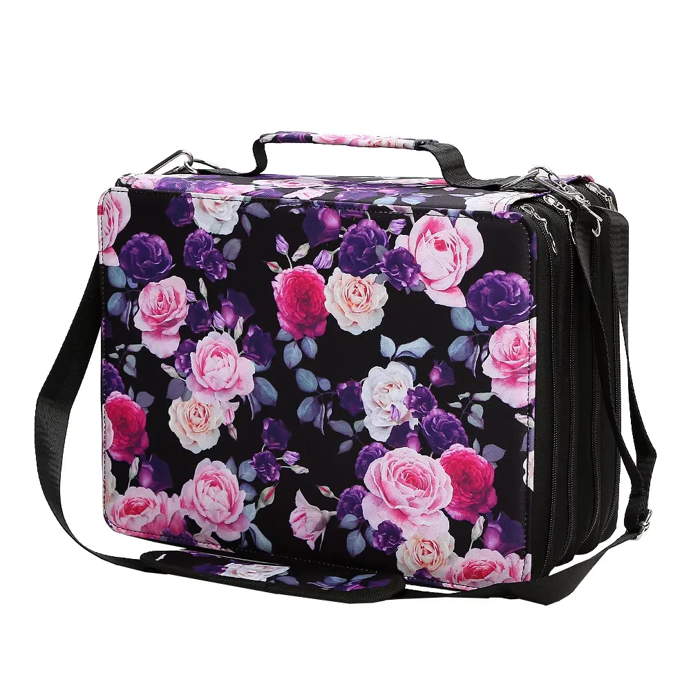 

168/224 Hole Super Large Capacity Marker Pen Bag 4-layer Zipper PU Leather Marker Pen Pouch Student Shockproof Storage Bag