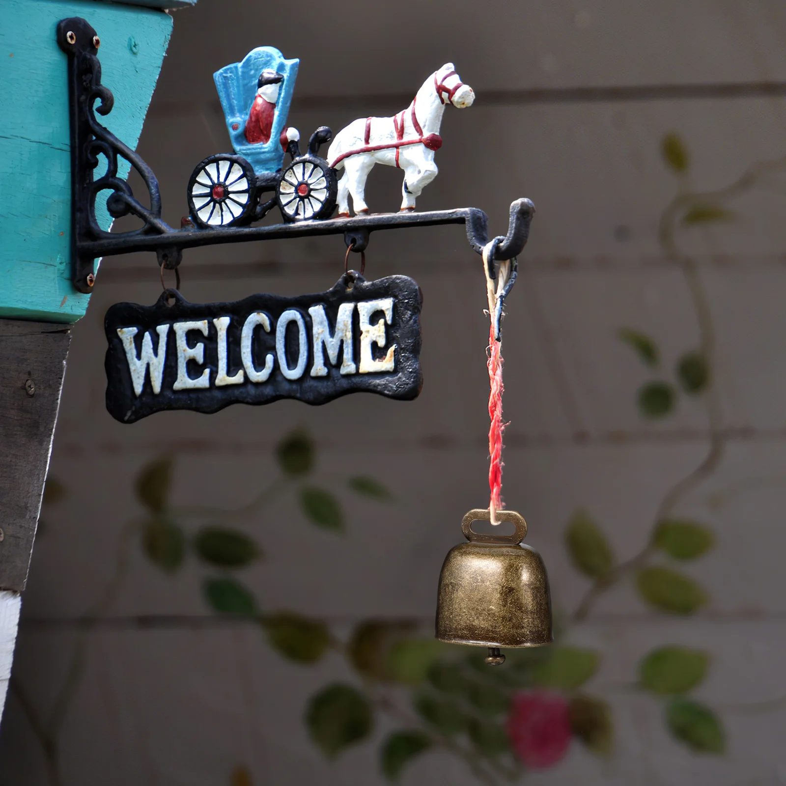 

2pcs Cowbells Noisemaker Square Calling Bells Handle Durable Iron Handheld Wind Chime For Outdoor Sporting Events Wedding Market