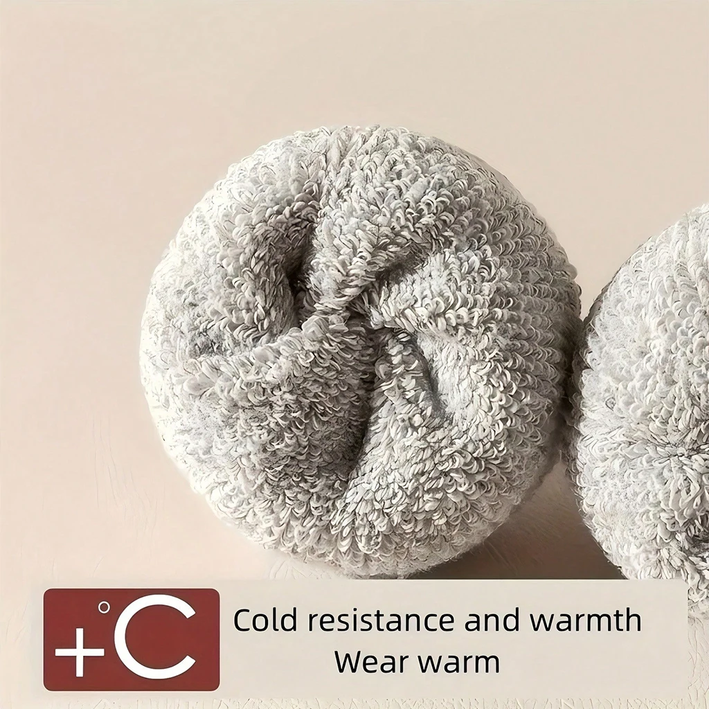 1/5/10 Pairs Of Men's Thickened Warm Winter Socks - Soft And Comfortable Knitted Round Head Socks For Cold Weather, Polyester And Elastic Blend