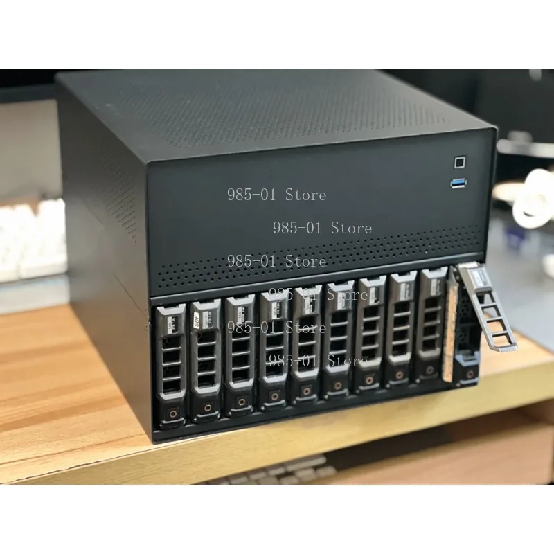 

MATX NAS Case with 10+2 Disk Positions - 1U PCI-E Power Supply for DIY Network Storage