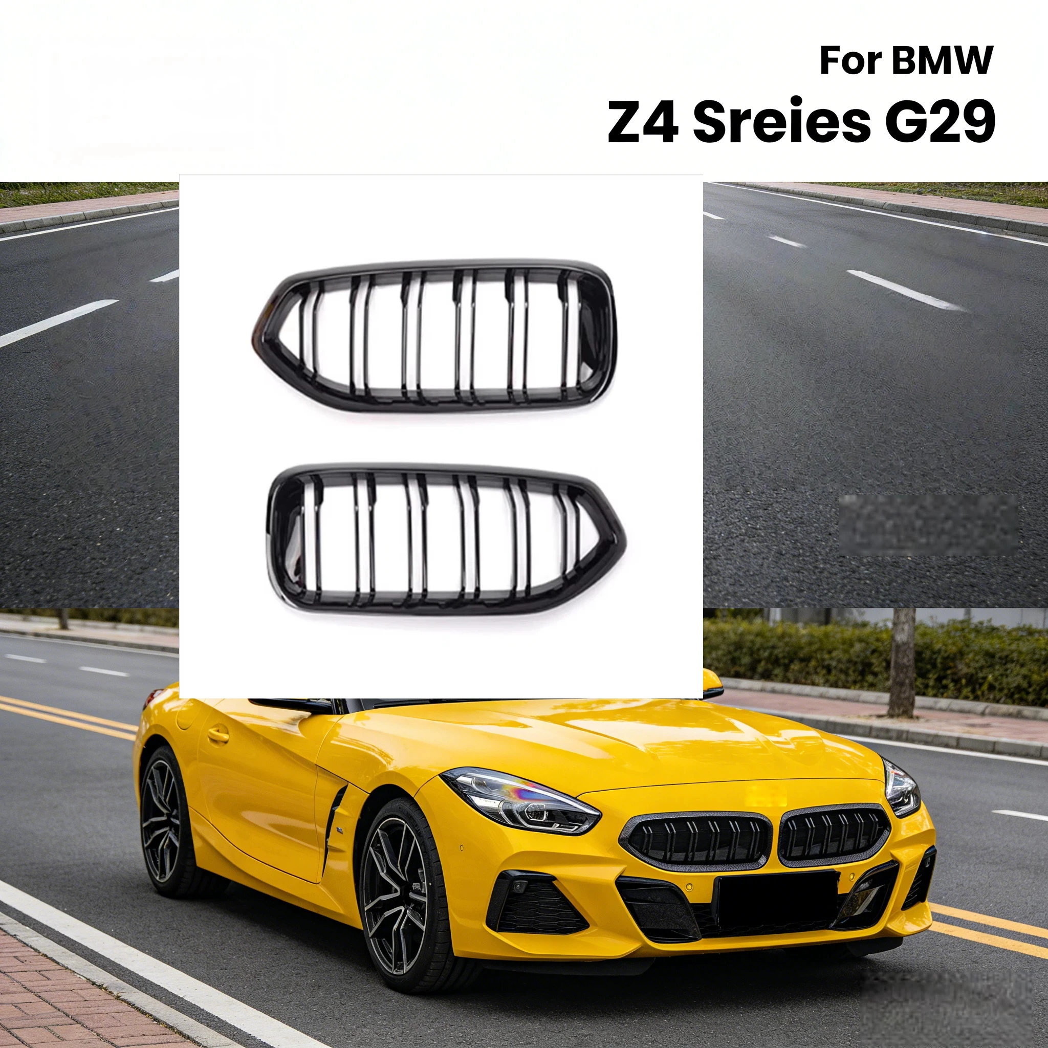 

51138091295 51138091296 Gloss Black Front Kidney Grille Double Slats For BMW G29 Z4 20I 30I M40i 2019-2022 Mesh Grille Bumper