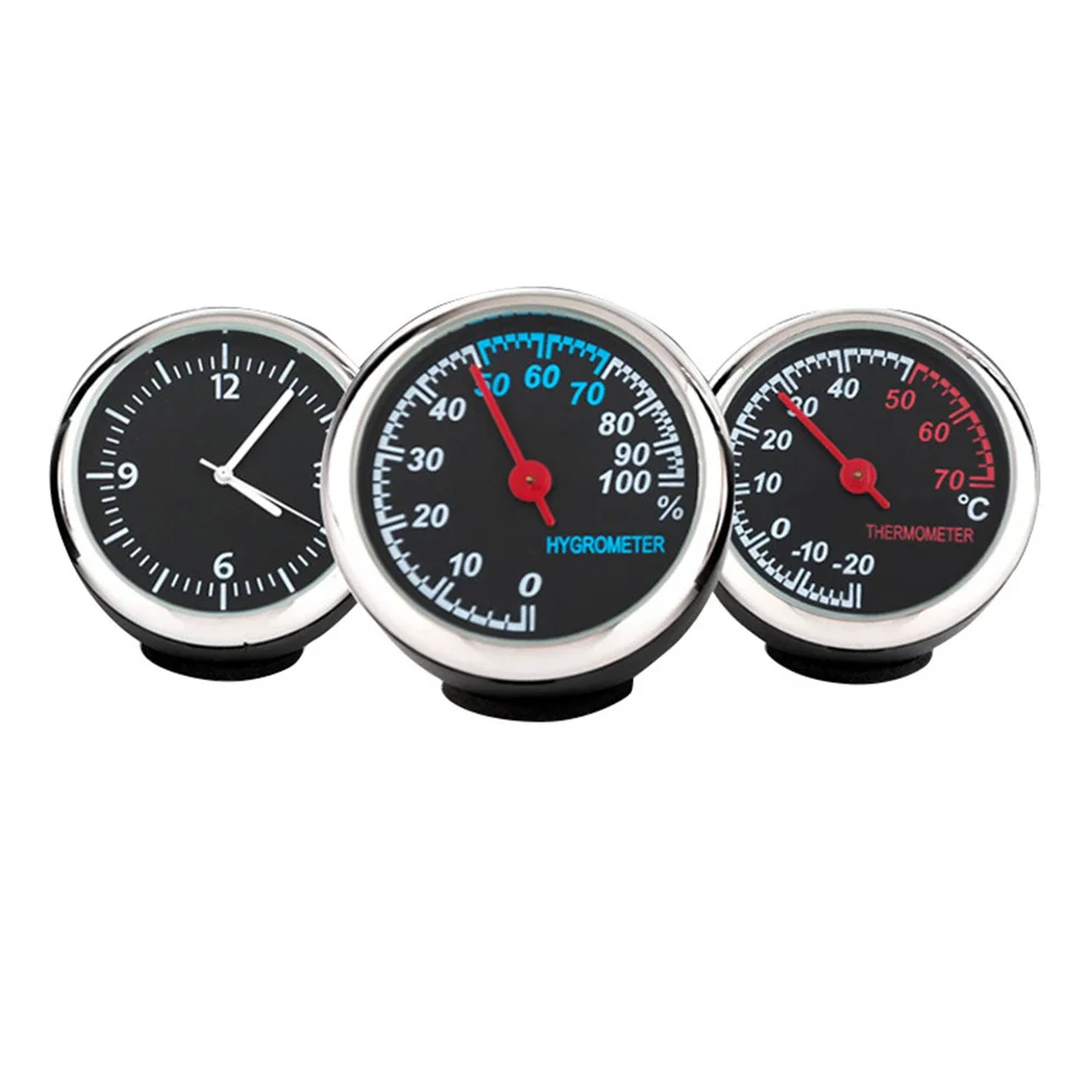 

Car Electronic Clock Waterproof Metal Dashboard Mount Temperature Humidity Gauge Luminous Clock Car Supplies
