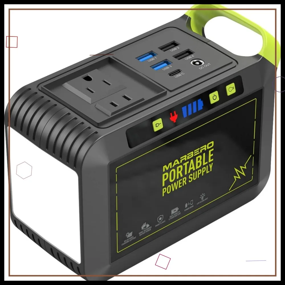 Portable Power Station 88Wh with AC Outlet, Fast Charging, Solar Ready for Camping and Emergency Use