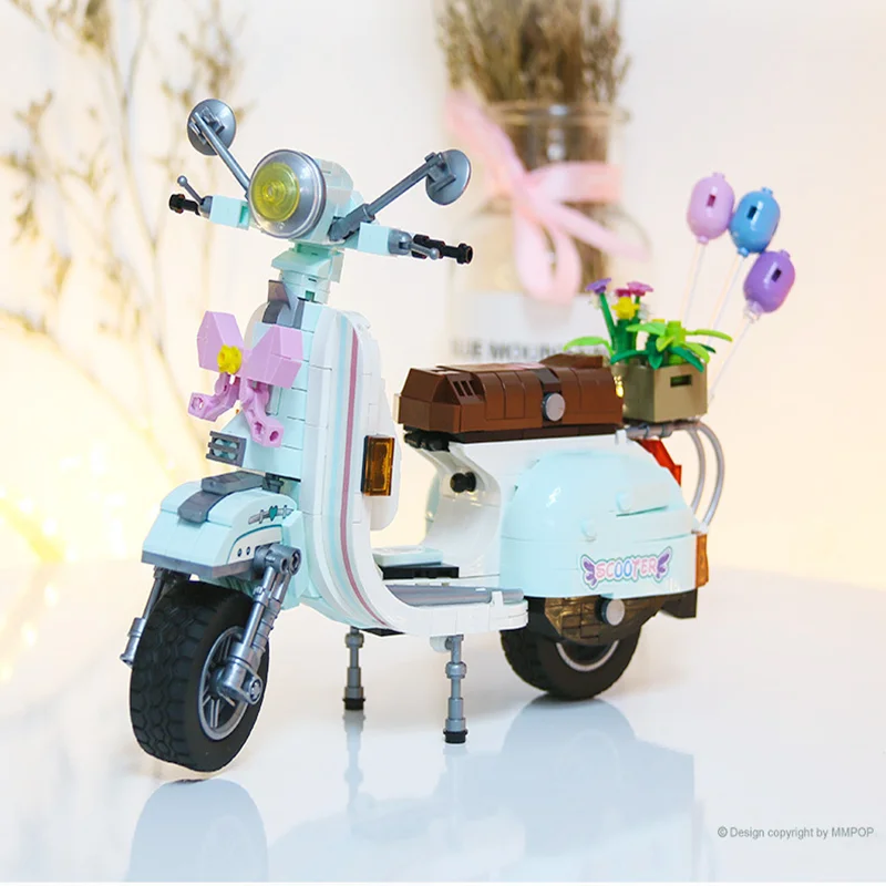 LOZ-1117 City Electric Sheep Motorcycle Building Blocks DIY MOC Model Desktop Decor Adult Collectible Gift Birthday Holiday