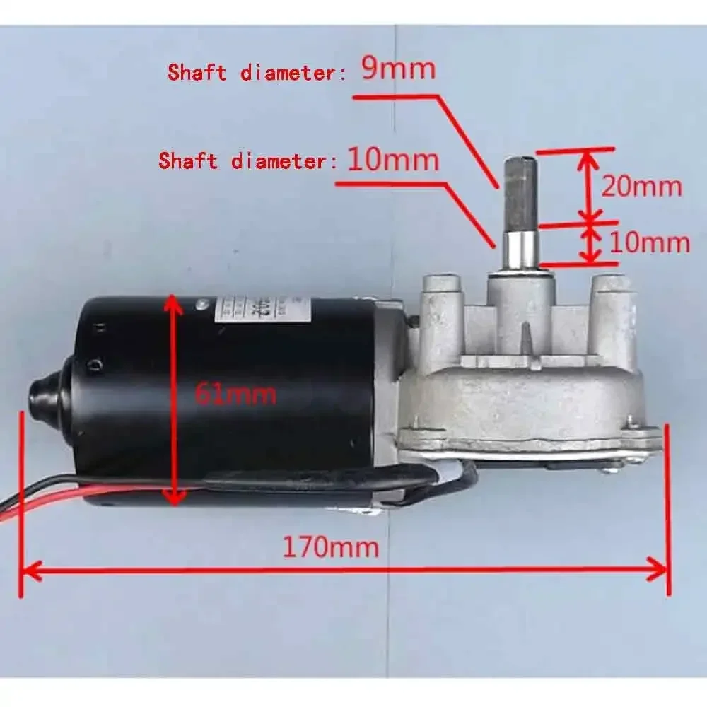 for Worm gear worm DC reducer motor 24V high power high speed motor self locking metal gear can be positive and negative.