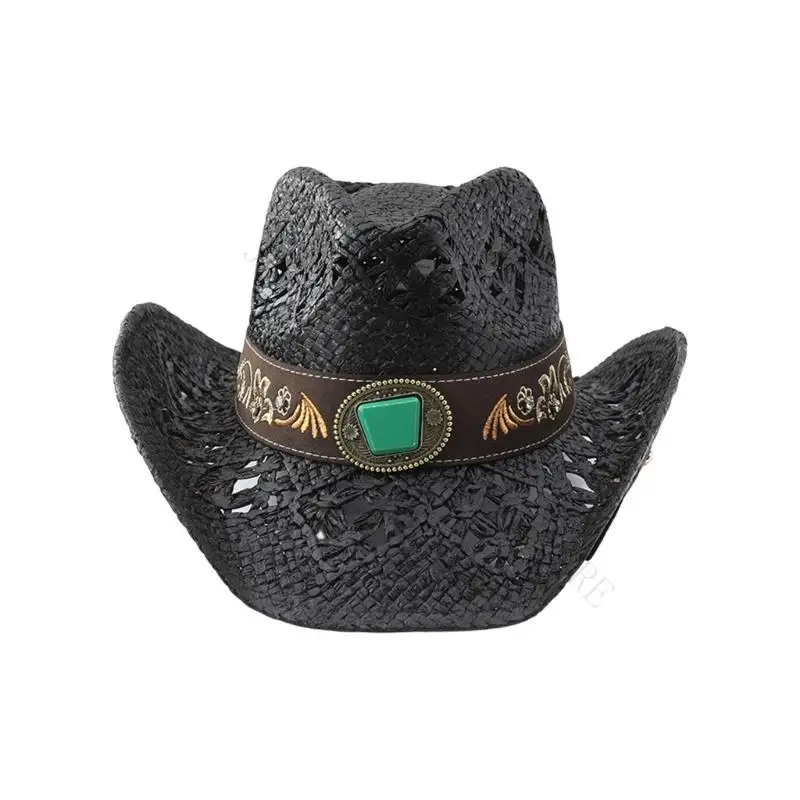 R7UF Comfortable Beach Hat Weaving Perfect For Concerts Weddings Outings