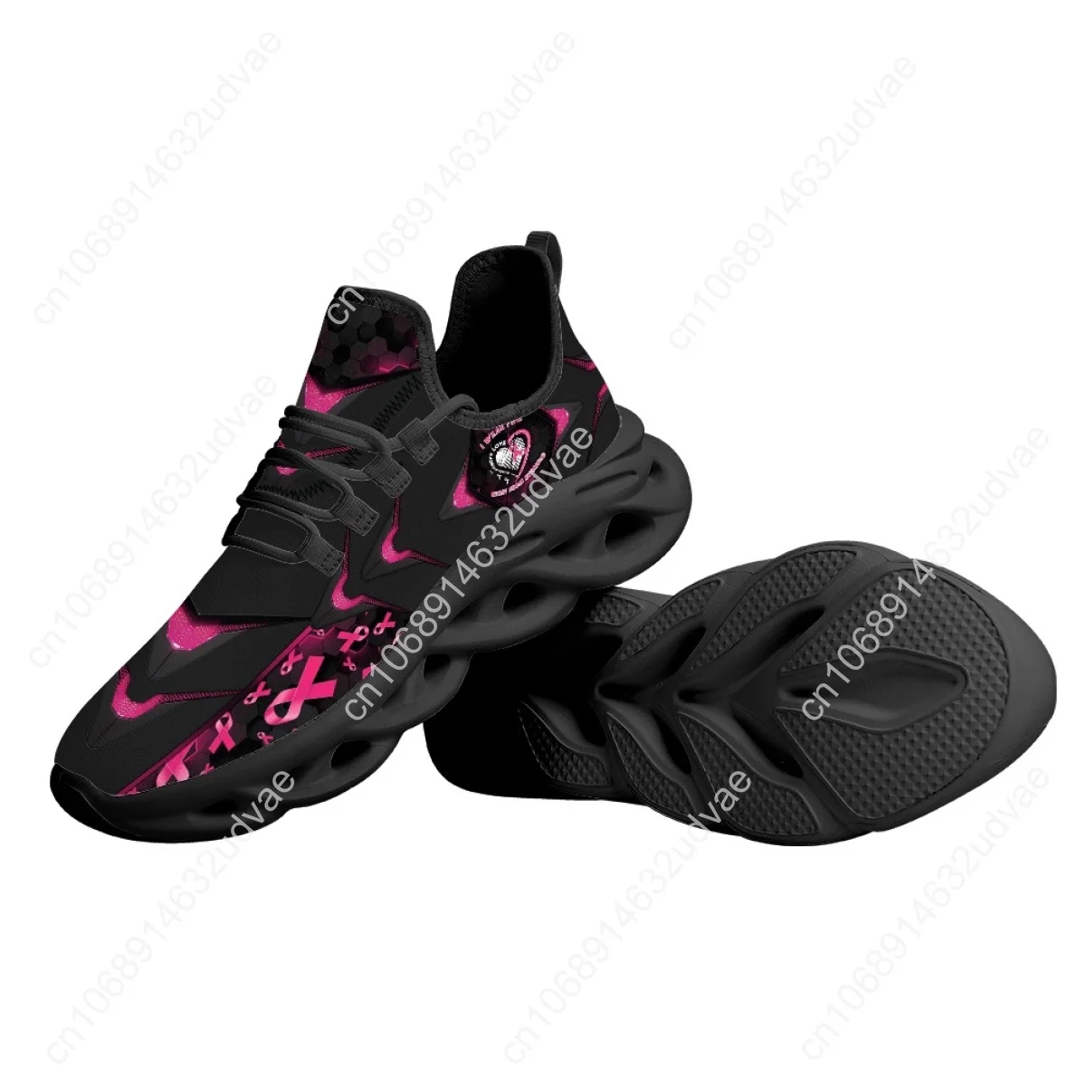 Breast Cancer Shoes Light Soft Flats for Women I Wear Pink Breast Cancer Mesh Sneakers Outdoor Walking Footwear 2023