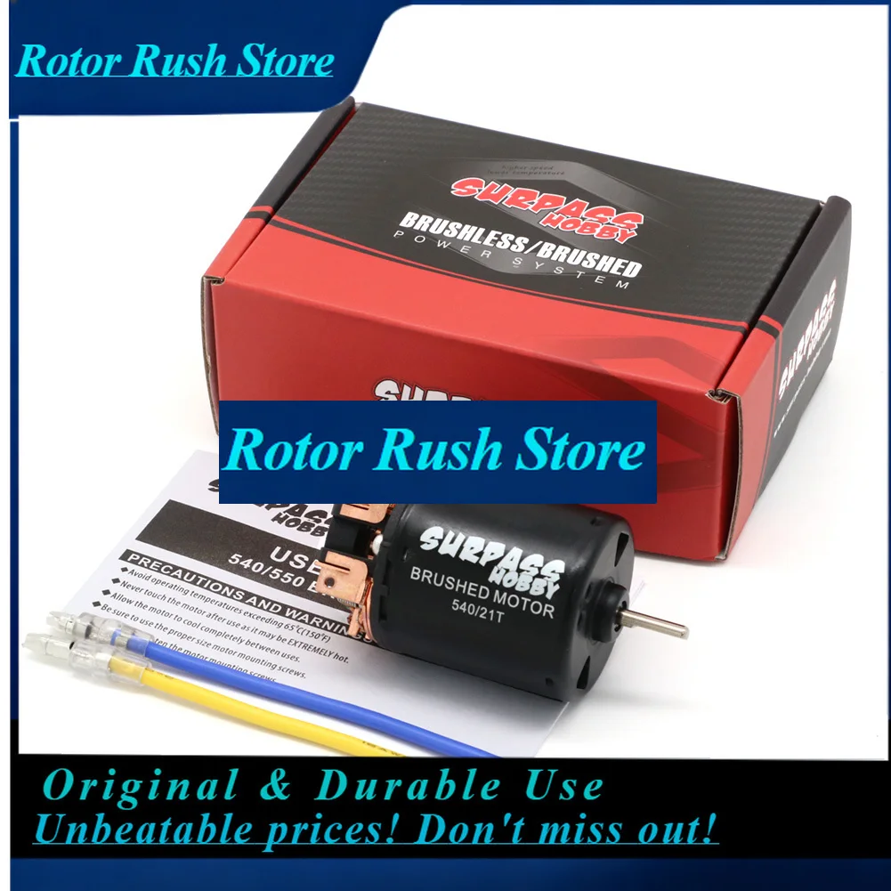 RoRuS1PC Surpass 540 Brushed Motor For 1/10 RC Car Rock Crawler 4WD Vehicle - Multiple Gear Ratios (13T-80T) RC Car Parts