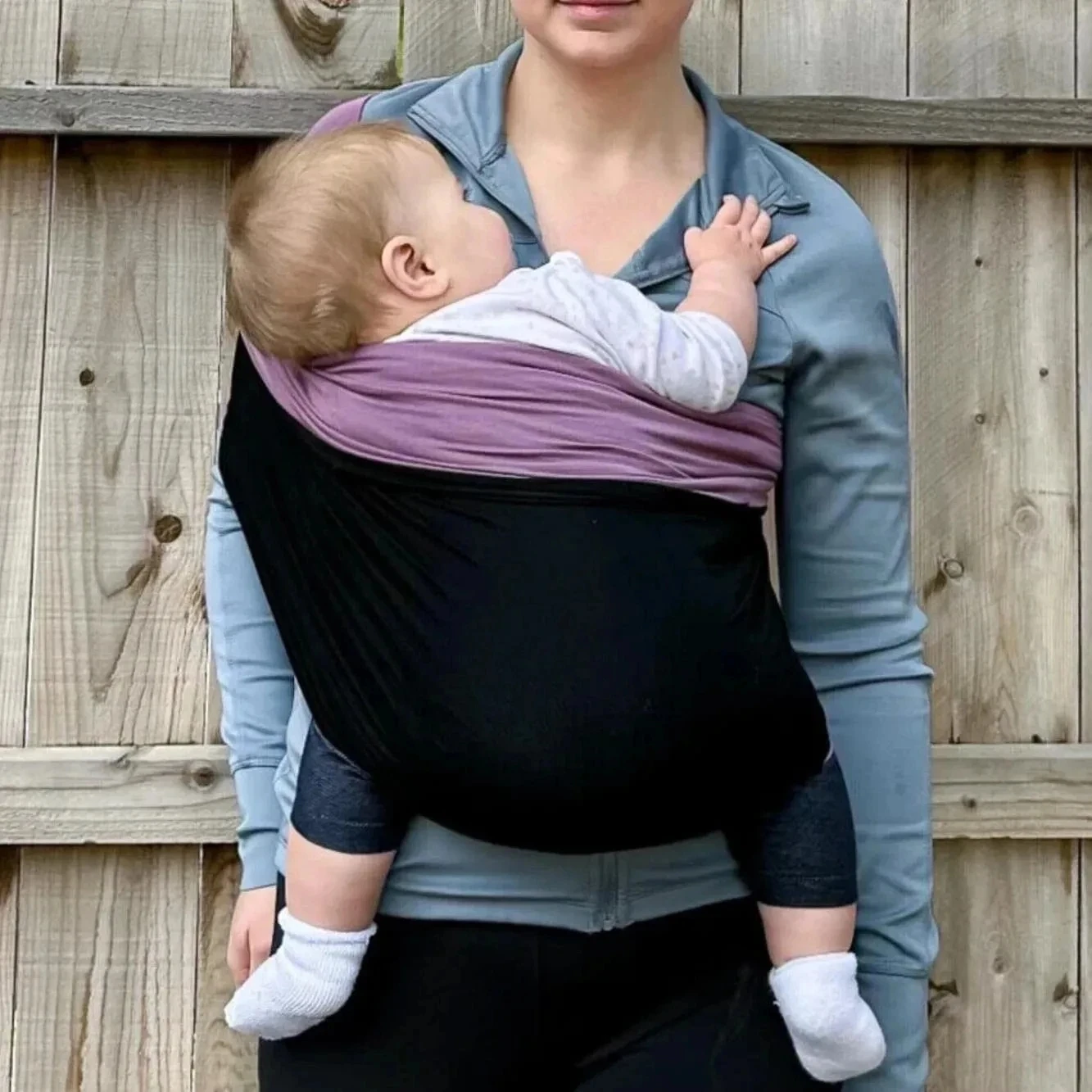 Cotton Baby Wrap Carrier Newborn to Toddler Stretchy Cotton Travel Baby Wrap Carrier Baby Sling 0-36 Months