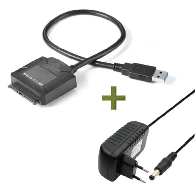 ANPWOO 2.5/3.5 Inch Computer Hard Drive Data Cable SATA To USB 3.0 Easy Drive Cable with Power Adapter