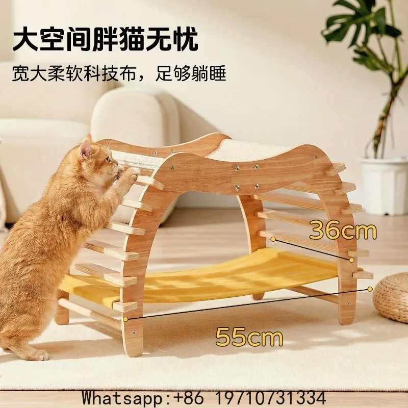 Solid Wood Cat Nest Universal Scratching Board in All Seasons,playing and Sleeping As A Whole,no Crumbs,largecat Scratching Nest