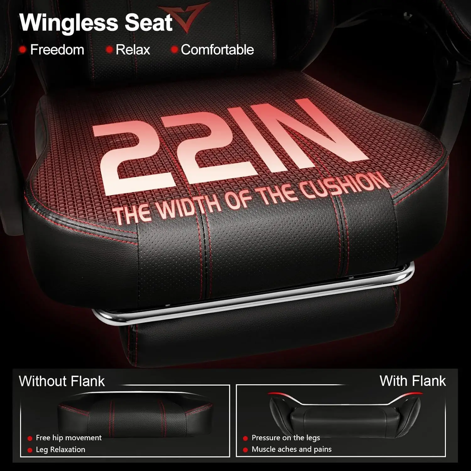 كرسي ألعاب كبير وطويل بسعة وزن 400 رطل مع مسند للقدمين، كرسي ألعاب فيديو مريح للبالغين مع مسند رأس كبير الحجم #4