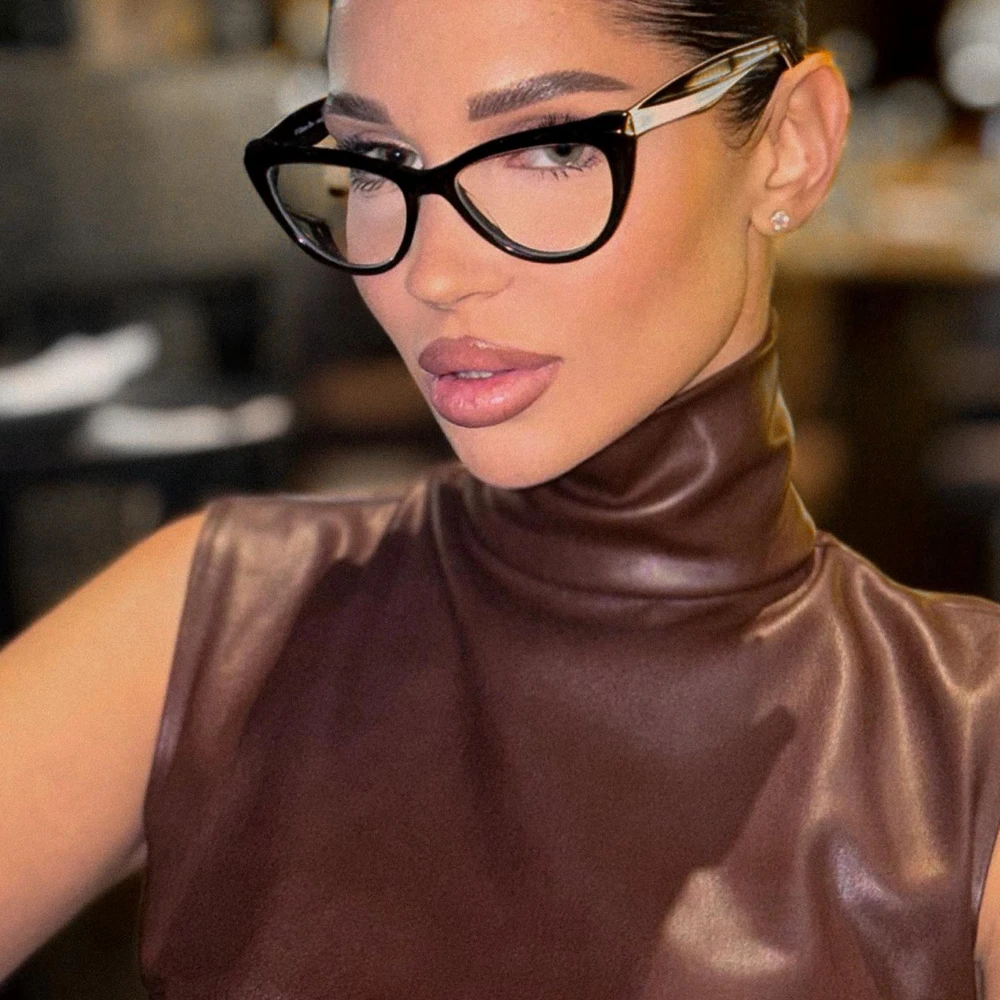 New Fashionable Solid Color Dark Brown High Neck PU Leather Sleeveless Waist Bag Hip Slit Dress For Women