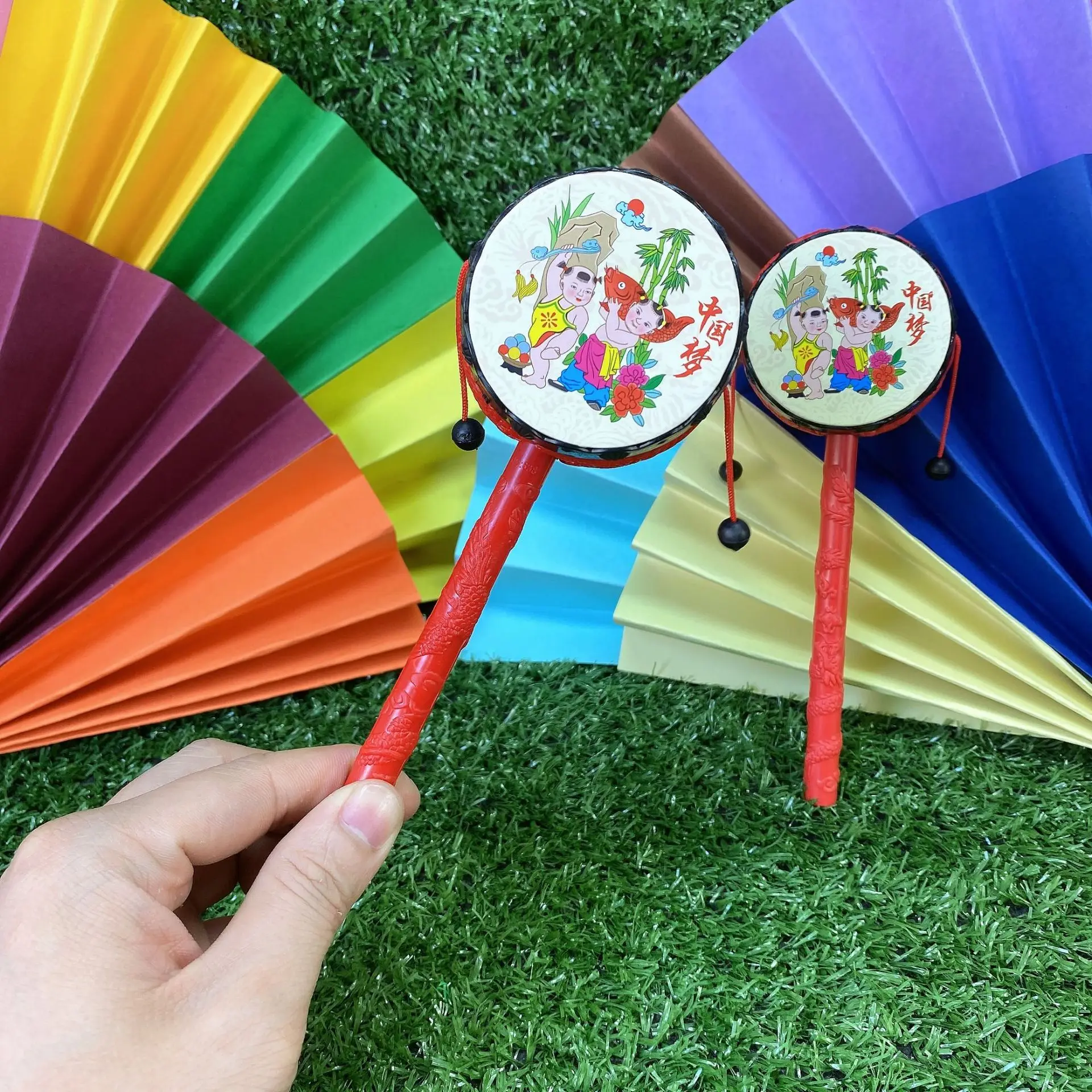 Rattle Childhood Toys Chinese Rattle Rattle Children's Toys Musical Instruments Children's Small Toys