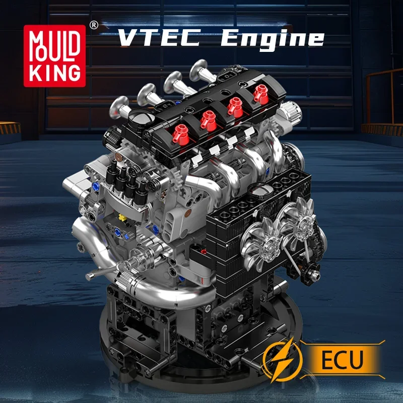 Mold King 10234 Technische automotor Speelgoed De gemotoriseerde VTEC-motor Bouwsteen Assemblage Motor Auto Baksteen Kind Kerstcadeau
