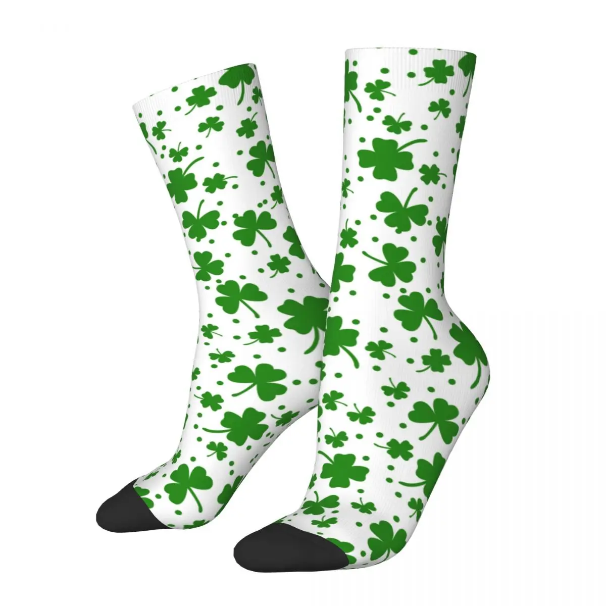 Lucky Green Clover Shamrock Socks Men Women Funny Happy Irish St Patrick's Day Socks Novelty Spring Summer Autumn Winter Socks