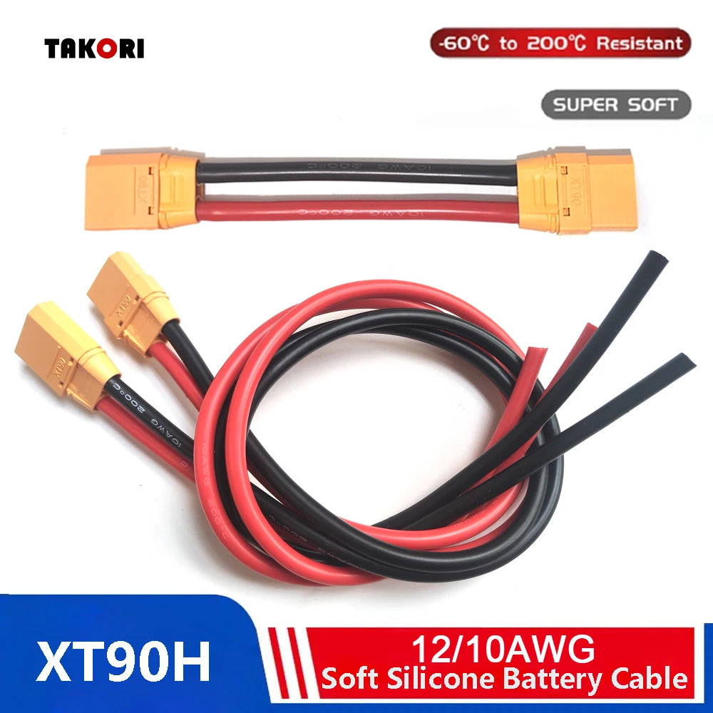 XT90H Male Female Conversion Plug Parallel Battery Connector With 12awg 10AWG Silicone Extension Lead Wire for RC Battery Motor