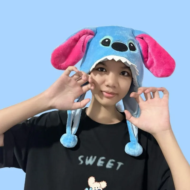 หมวกดิสนีย์สติทช์ ดีไซน์สร้างสรรค์ คุณภาพสูง สไตล์การ์ตูนอนิเมะ สำหรับเด็กชายและเด็กหญิง ฤดูใบไม้ร่วงและฤดูหนาว หมวกกันหนาวพร้อมที่ปิดหู