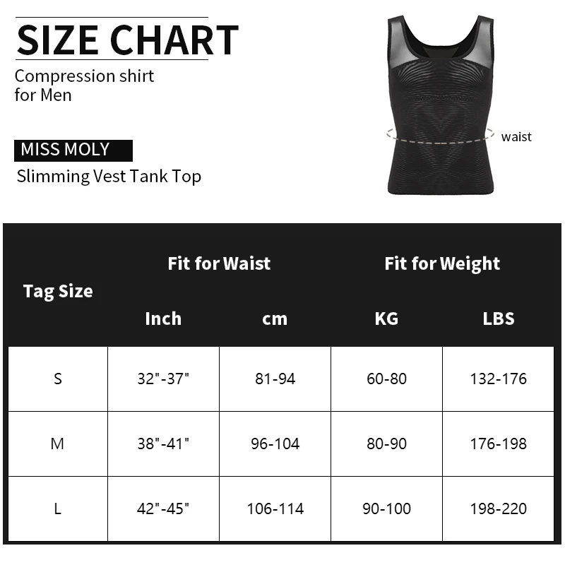 Men\'s Body shaper Compression Shirt to Hide Gynecomastia Moobs Chest Body Slimming Undershirt Shapewear Men Vest Tank Top