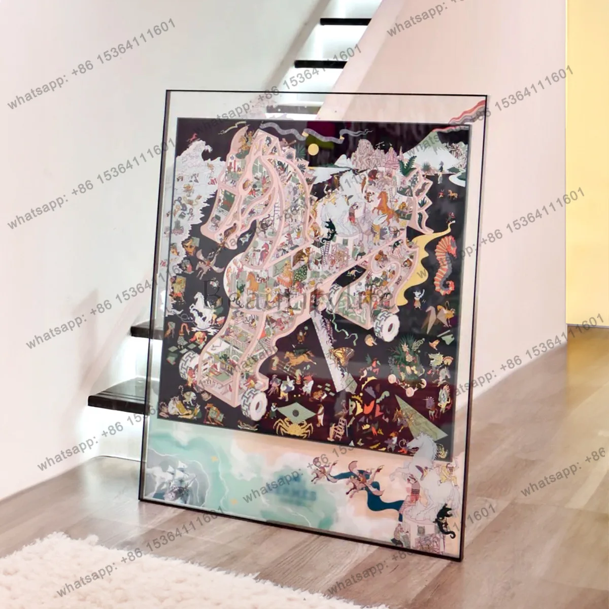 LJY high-end silk scarf decorative painting light luxury high-end French cream style