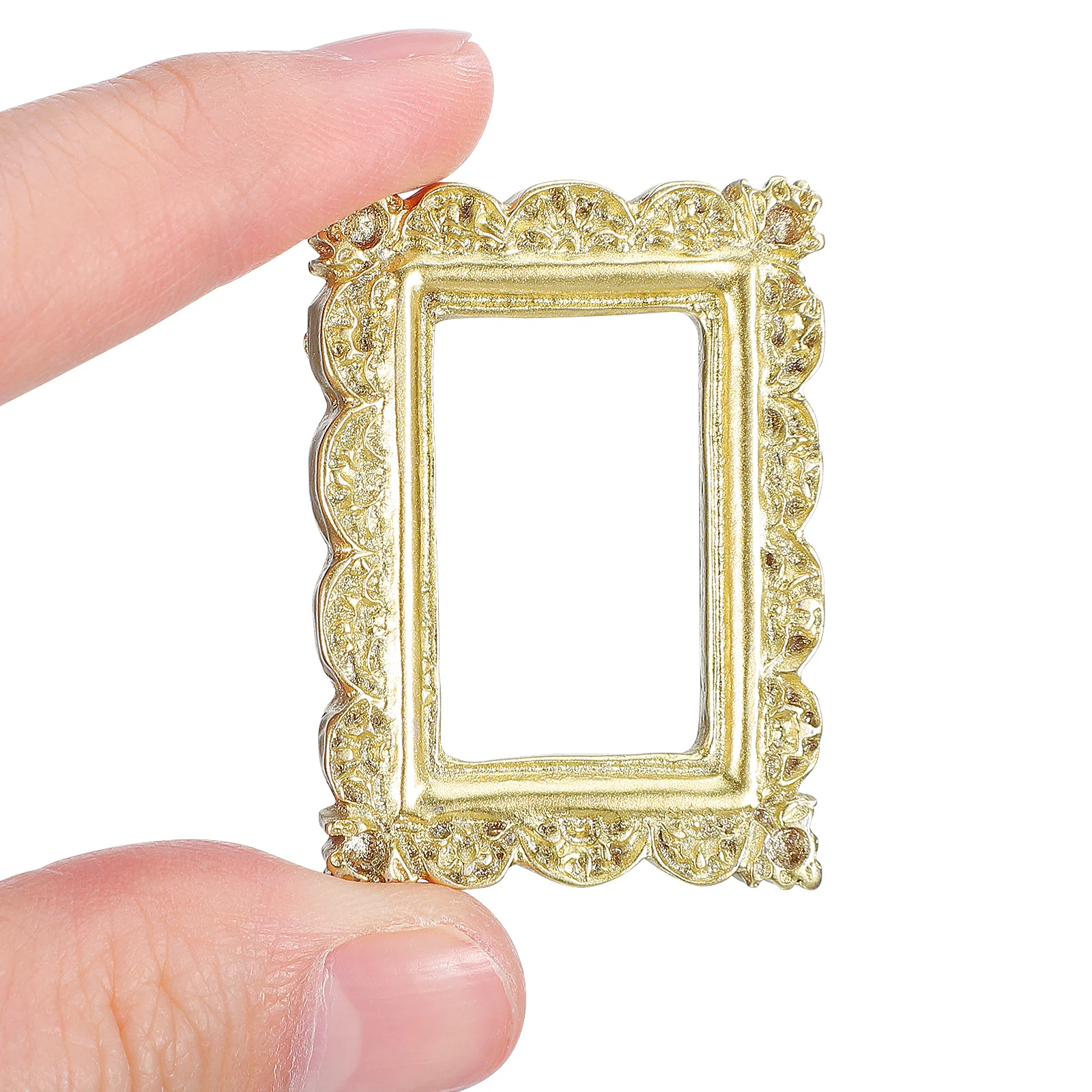 

6Pcs Vintage Mini Resin Photo Frame Set Delicate Carved Design for DIY Crafts Compact Picture Frame Decoration Miniature Home