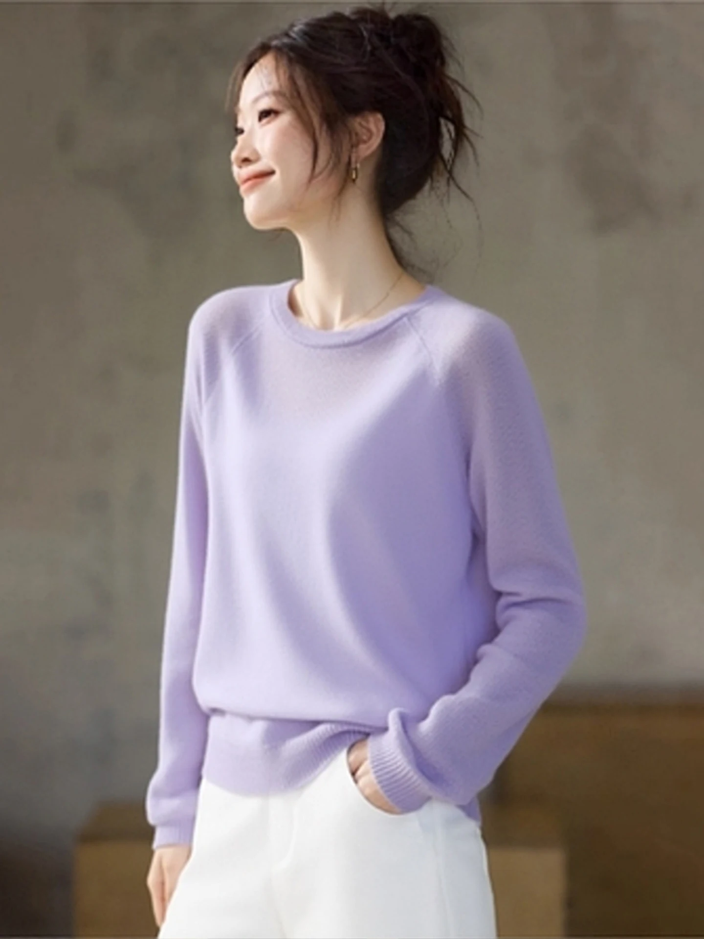 

Commute Loose Slim round Neck Knitwear Simple Versatile Soft Top Long Sleeve Base Shirt Winter New Style Korean Loose Fit Kni...