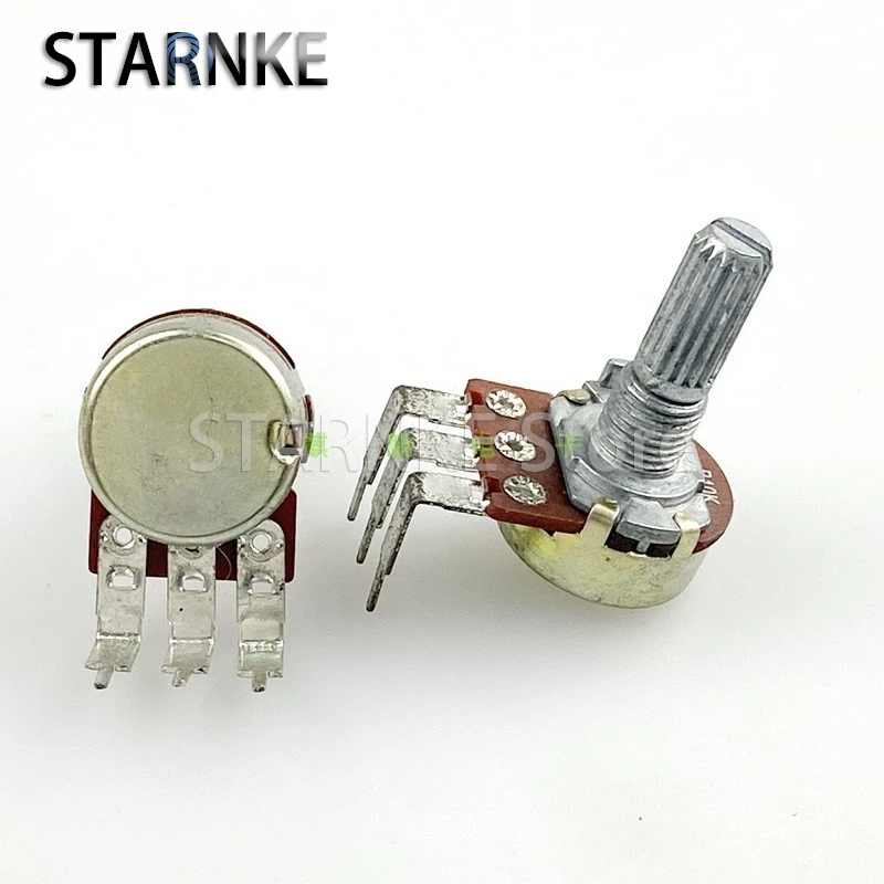 5PCS R16 Type B10K B50K Single 3-Pin Potentiometer Vertical Bent Leg Long Leg Guitar Effector Amplifier Audio