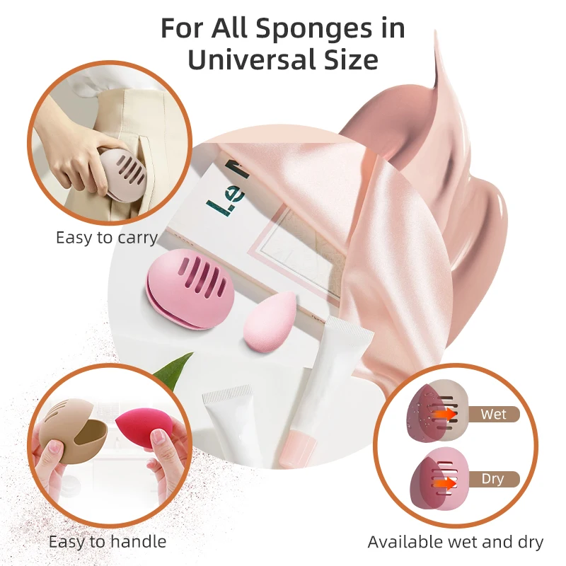 Silicone Travel Portable Water Drop Sponge Powder Dust-proof Beauty Makeup Egg Storage Box Beauty Egg Holder Cosmetics Tools