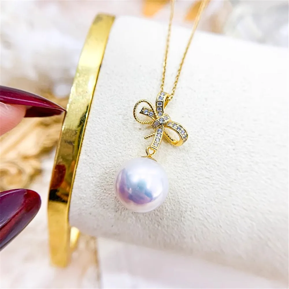 

925 Stamped Alloy Gold Plating Pearl Pendant Setting DIY Jewelry Findings, Craft Supplies for Handmade Pendant Accessory