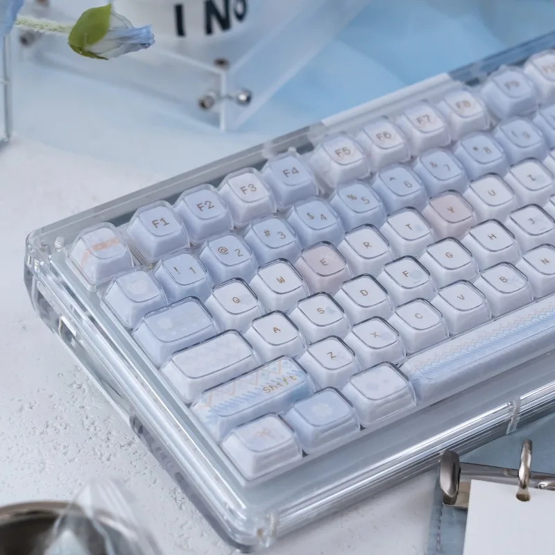 Winter Day Letter Theme Keycaps Set Customized PBT PC Sublimation KDA Profile Keyboard Cap for Mechanical Keyboard Accessories