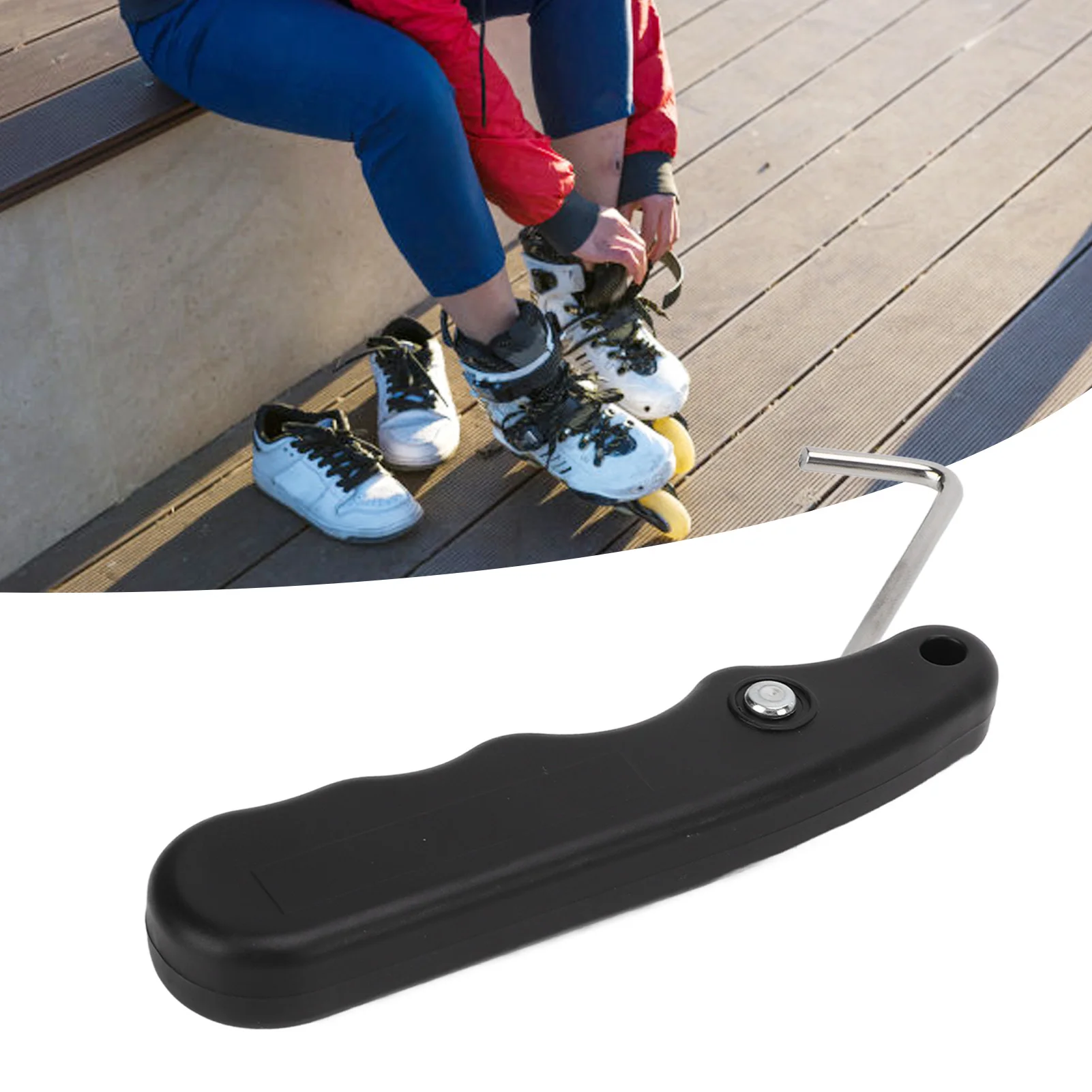 Skate Lace Tightener Handle Hold Stainless Steel Plastic Ice Skate Lace Tightener Tool Skating Tool Parts Skating Tool Parts