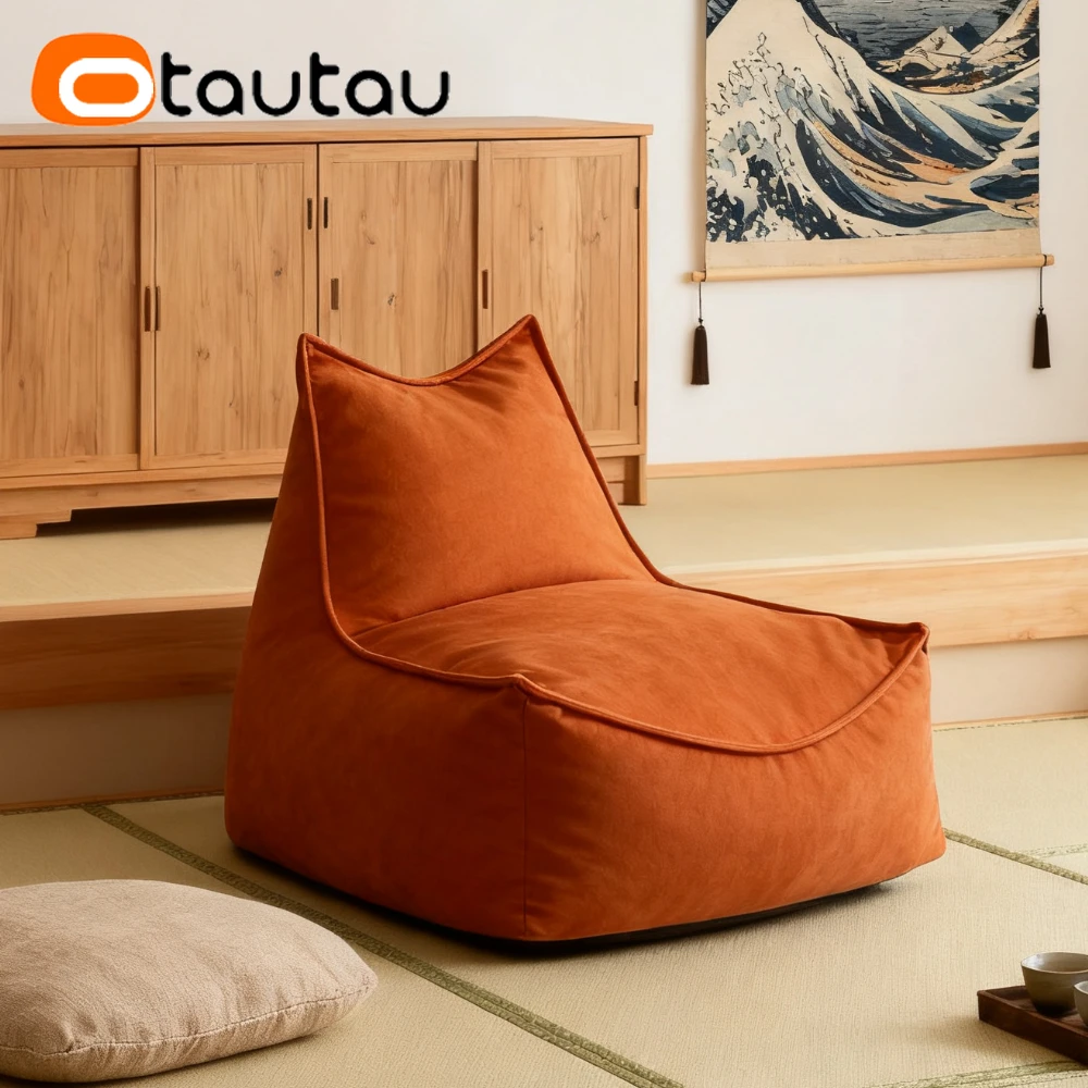 

OTAUTAU Size M/L Soft Thick Velvet Bean Bag Cover SF398【No Filler Inside! You Need To Buy Filler By Yourself !】