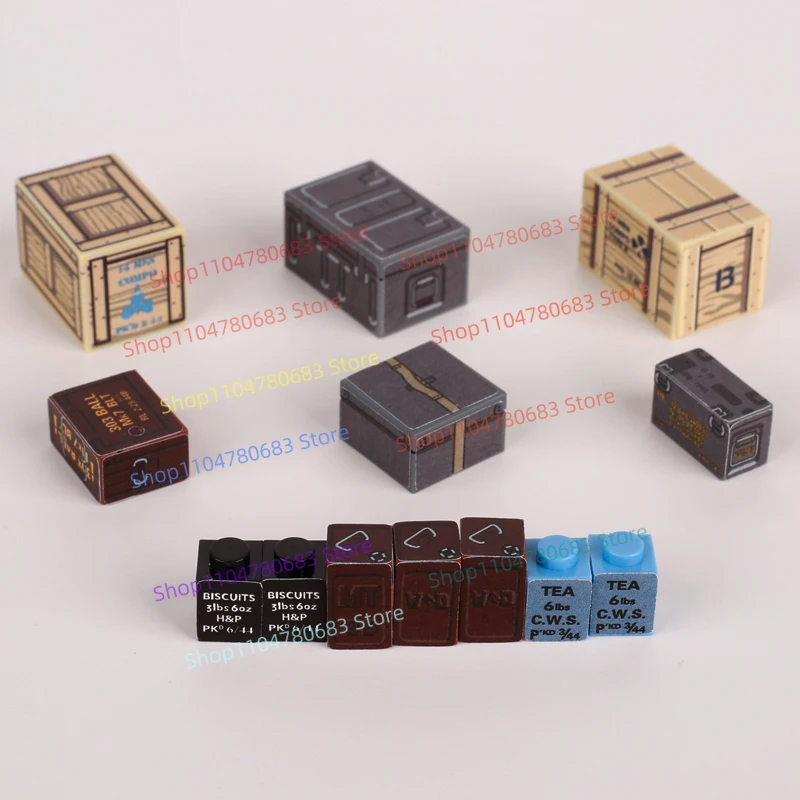 MOC Building Blocks Mini Figures Military Accessories Supply Pack Sticker Assembly Model Display Decorative Toy Gift Collectible
