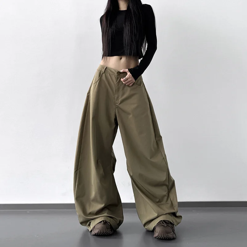 Unisex Wide Leg Pants 2025 Autumn New Women's High Waisted Pants Slim Fitting Loose Versatile Unique Curved Wide Leg Trousers