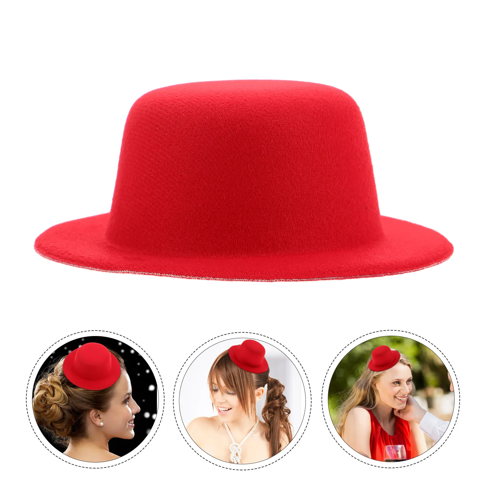 

Red Mini Dress Up Hat British Inspired Formal Design for Crafts Cosplay Elegant Handcrafted Style Headpiece Fashion Accessory