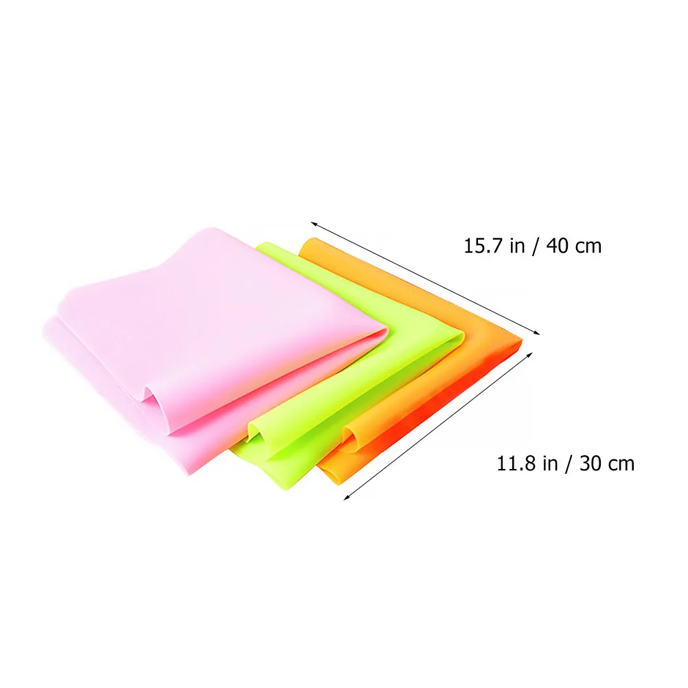 3Pcs Silicone Table Mat Colorful Non-Skid Heat Insulation Baking Place-Mat Home Restaurant Party Supplies view 3