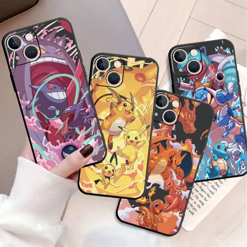 Pokemon P-ikachu Cool Gengar Silicone Cases For Apple iPhone 13 12 11 Pro Max 7 8 12 Mini XS XR X 5 5S SE 6 6S Plus Phone Cover