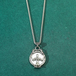 Punk Vintage Magic Mirror Pendant Necklace for Men and Women, Gothic Unique Skull Necklaces, Fashion Jewelry Gifts